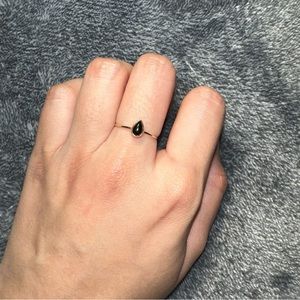 Catbird 14K Yellow Gold Victorian Black Onyx Teardrop Ring